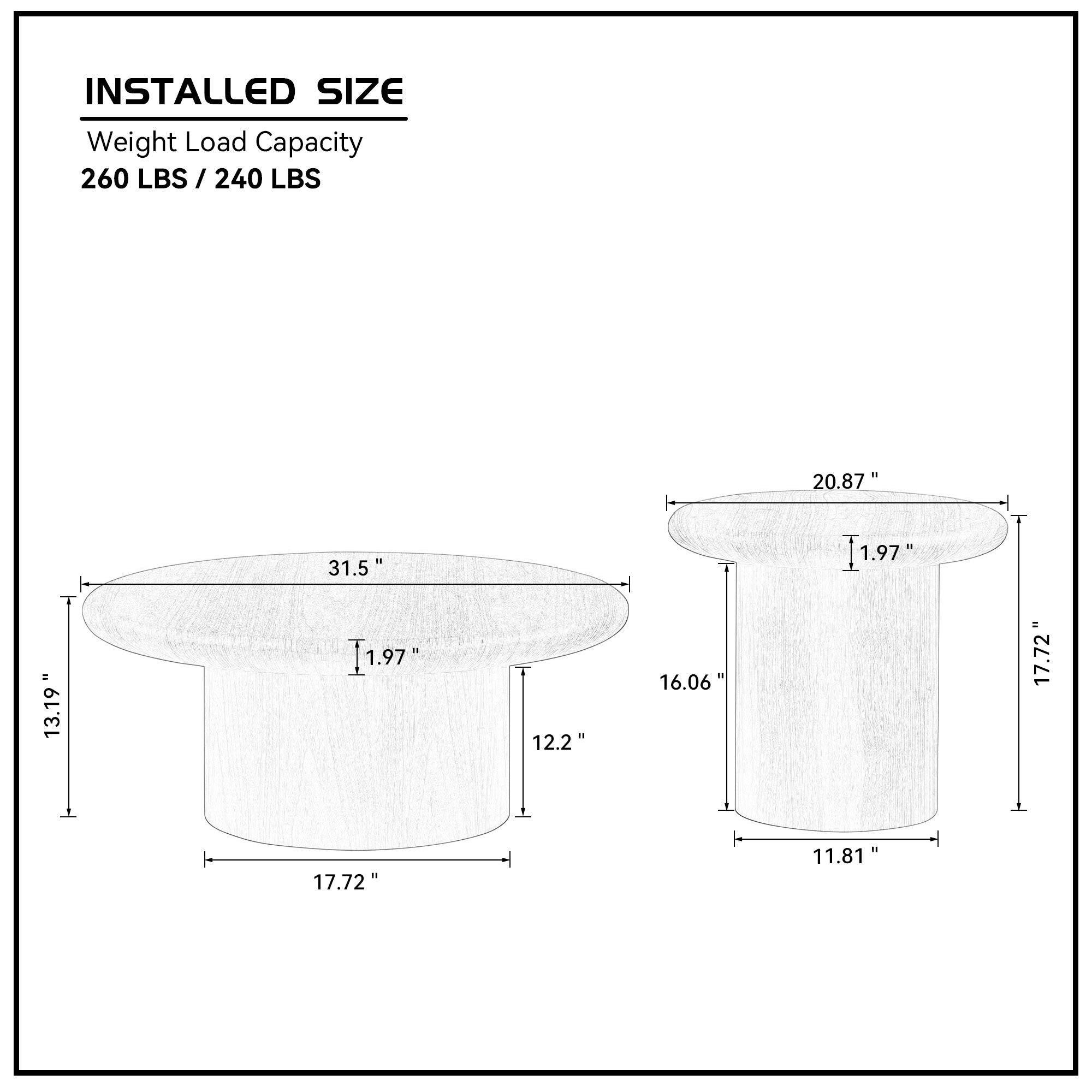 2-Piece Modern Round Coffee Table Set - Easy Assembly.