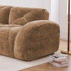 Modern Velvet Sofa Set - 2 Piece Deep Seat Couch.