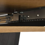 61.81 (46.46) inch Extendable Dining Table, Modern Geometric Rectangular Table with Sturdy Metal Frame and MDF base, Adjustable Wooden Tabletop for Home Kitchen, Dining Room, and Office Spaces - Groovy Boardz