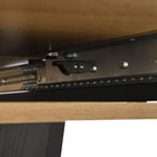 61.81 (46.46) inch Extendable Dining Table, Modern Geometric Rectangular Table with Sturdy Metal Frame and MDF base, Adjustable Wooden Tabletop for Home Kitchen, Dining Room, and Office Spaces - Groovy Boardz