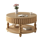 Mid-Century Modern Fluted Coffee Table with Storage.