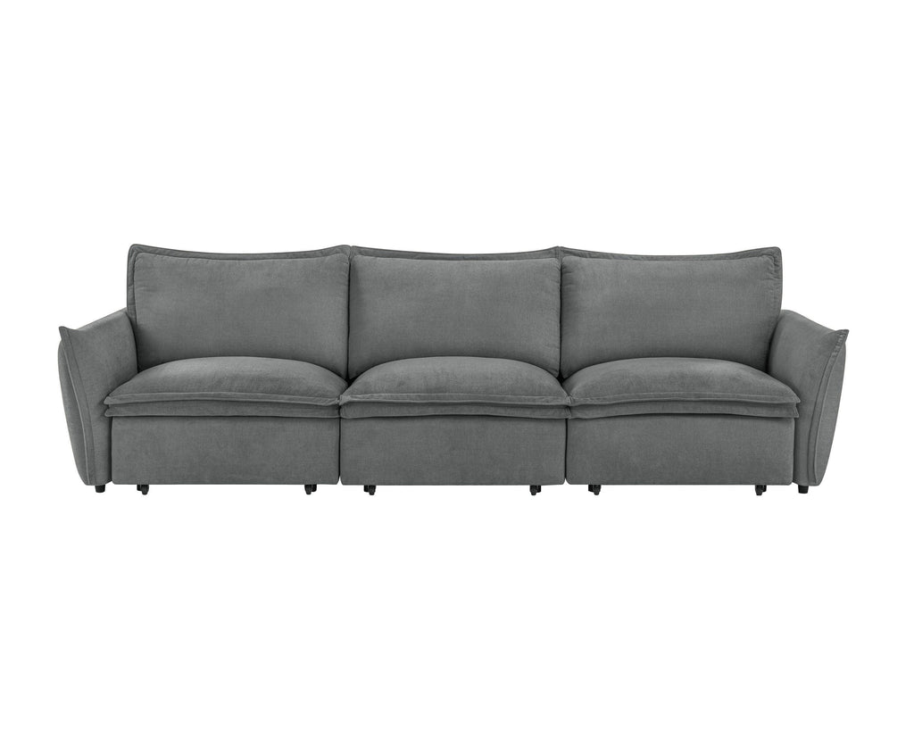 Gray Chenille Sleeper Sofa - Eaden Power Sofa.