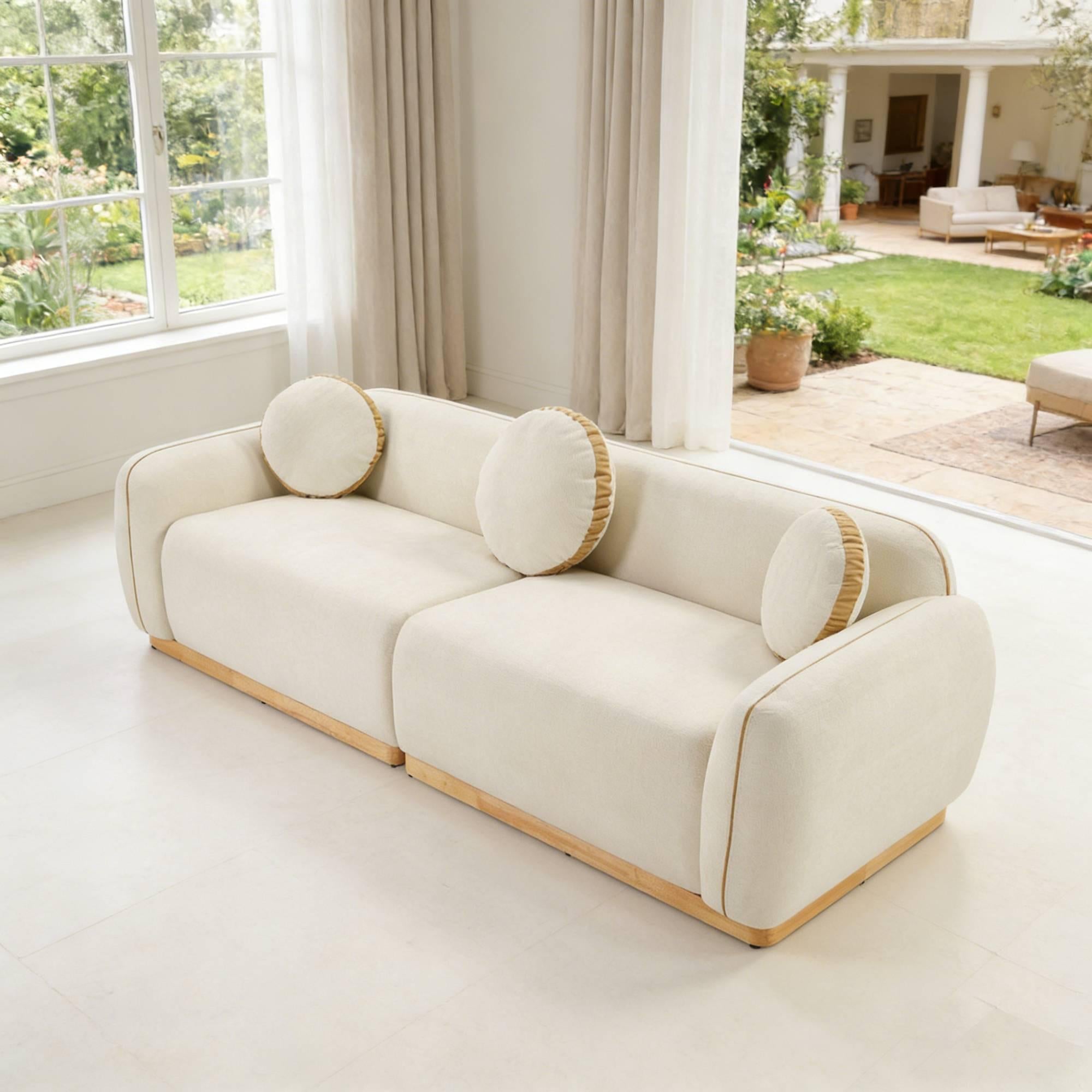 90.94'' Modern Sofa Set for Living Room with Pillows.