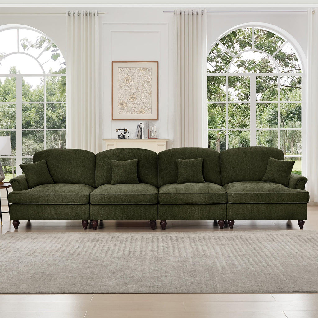 Mid Century 4 Seater Sofa with Flared Arms and Skirts.