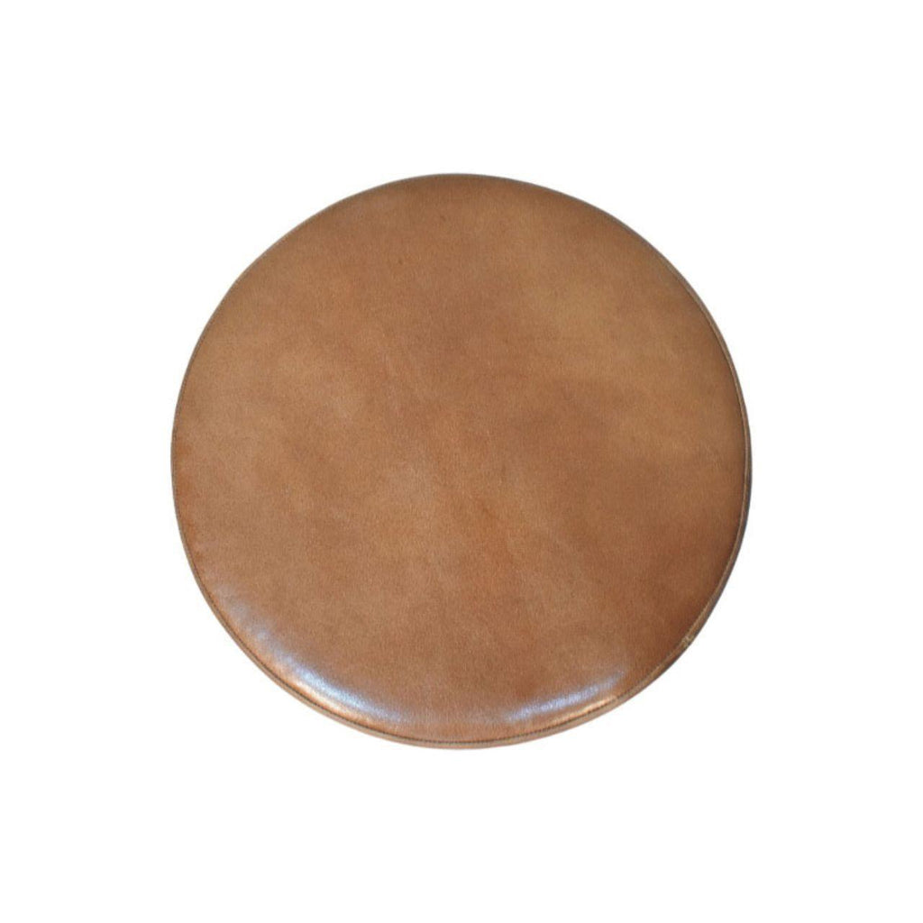 Solid Wood Leather Accent Stool for Modern Bedrooms.