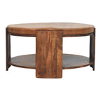 Savoy Leather Coffee Table - Solid Wood Design.
