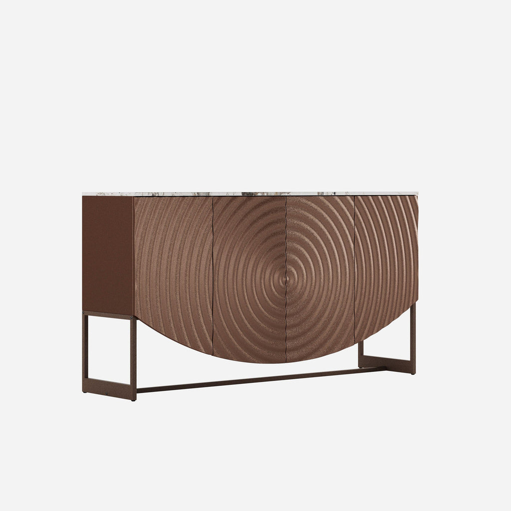 Modern Luxury Sideboard Cabinet with Unique 3D Wave Texture.
