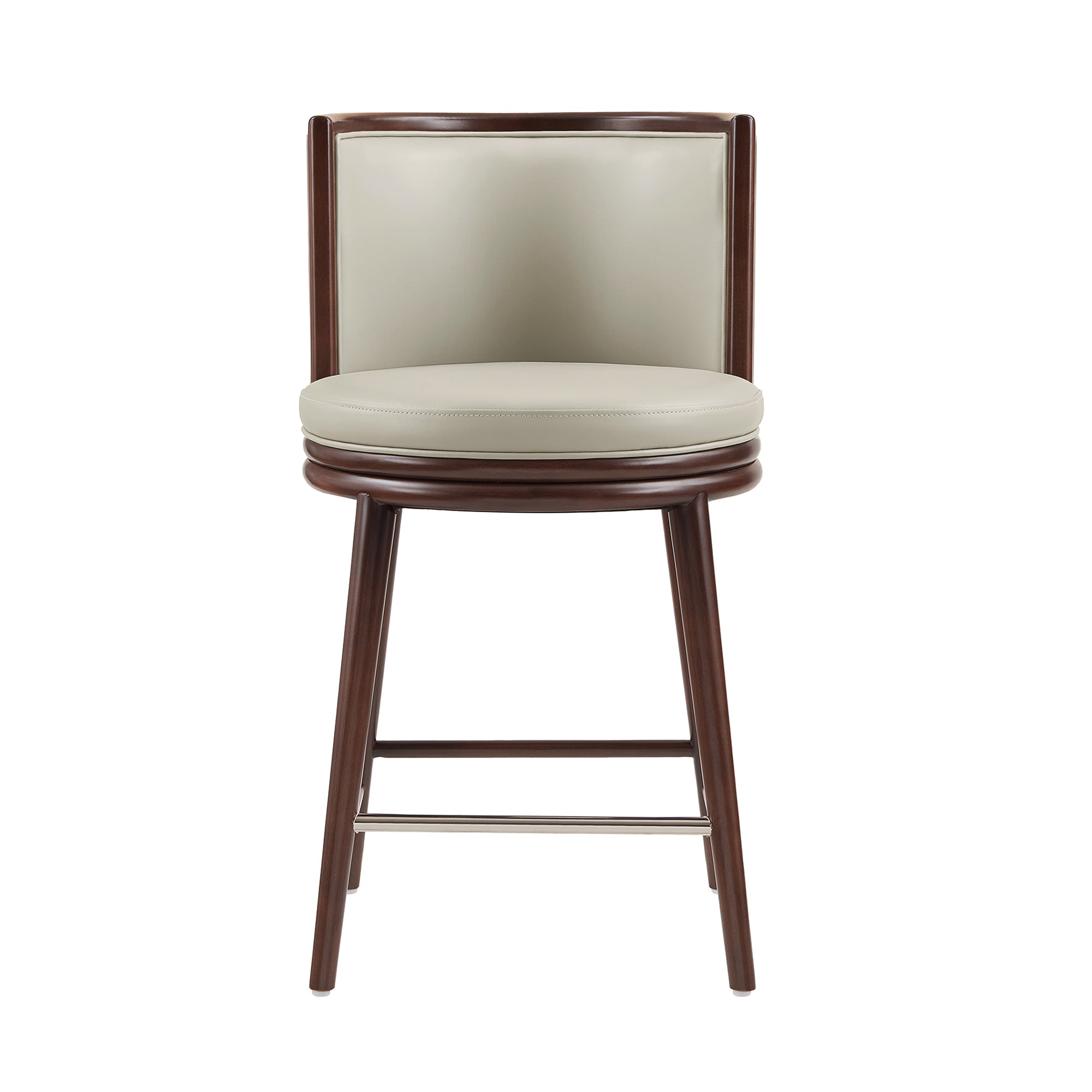 Evalyn Stone Leatherette Counter Stool  with Beech Wood Legs