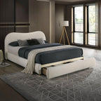 Velvet Upholstered Queen Bed with Storage.