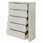 Modern Beige Storage Chest with 5 Drawers for Bedroom.