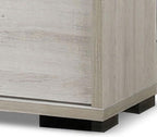 Contemporary Nightstand with Drawers in White Wash Finish.
