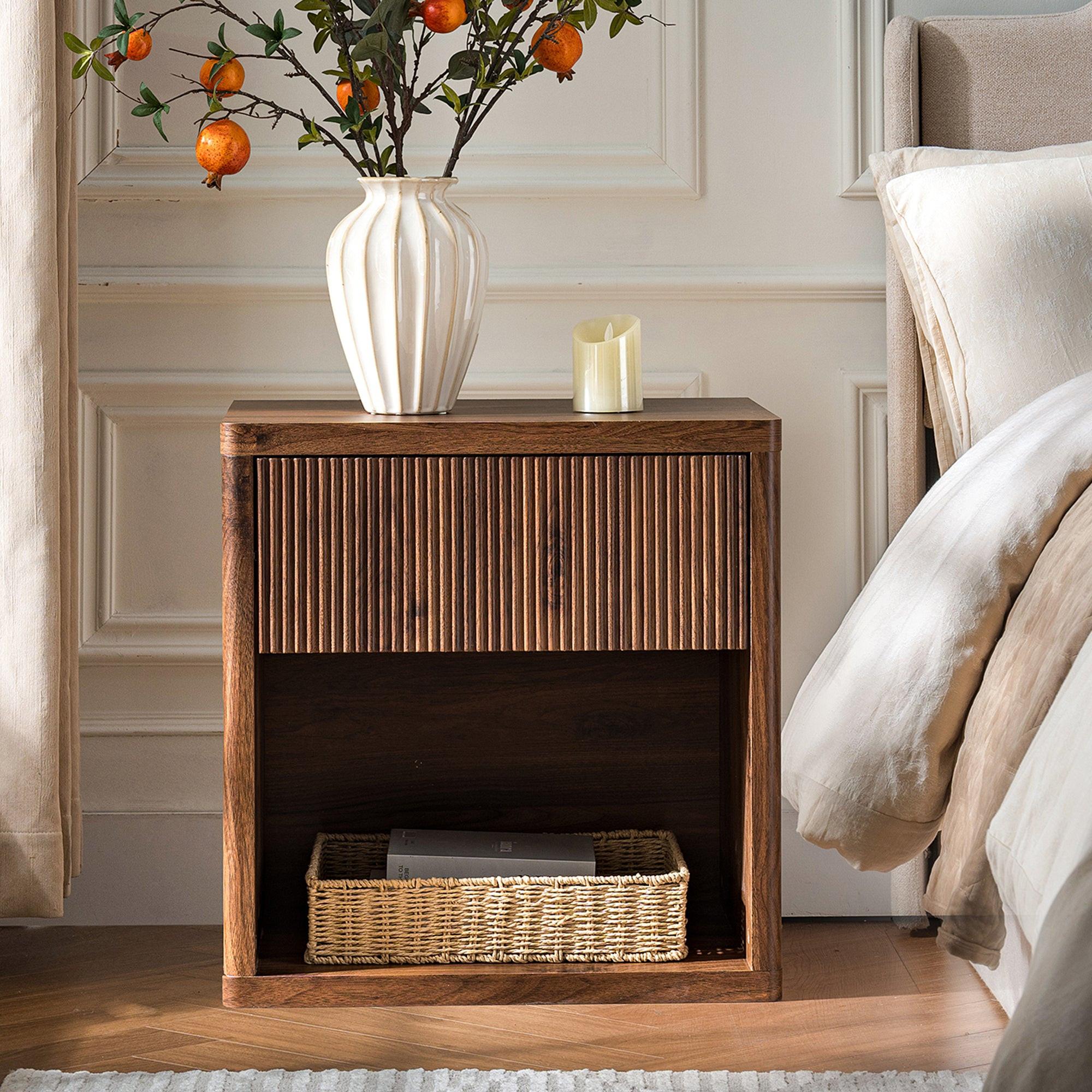 Modern Nightstand with Drawer Storage for Bedroom.