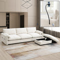 Versatile L-Shaped Sectional Sofa with Storage Ottoman.