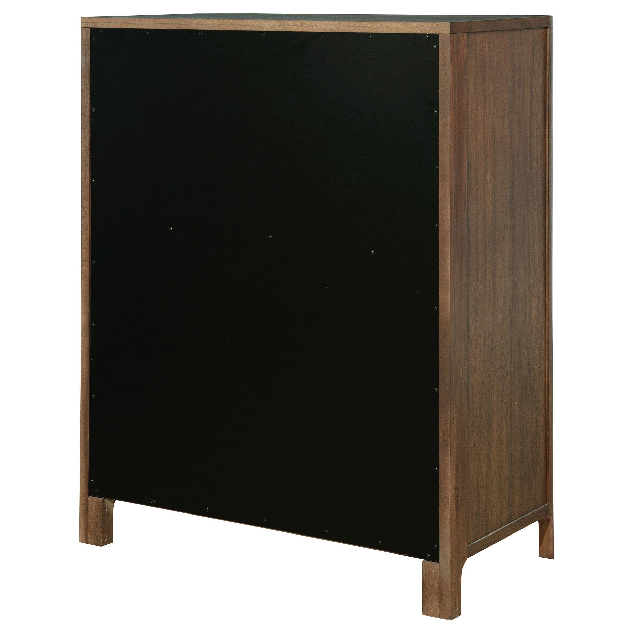 Verona Walnut 5-drawer Chest with Cedar Lined Drawers.