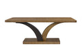Eucalyptus Pedestal Table with Dual-Arc Base.