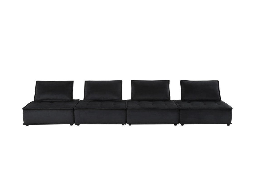 Aveline Black Velvet Modular Sofa - Comfort & Style.