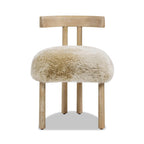 Genuine Sheepskin Dining Chair with Split Back Design.
