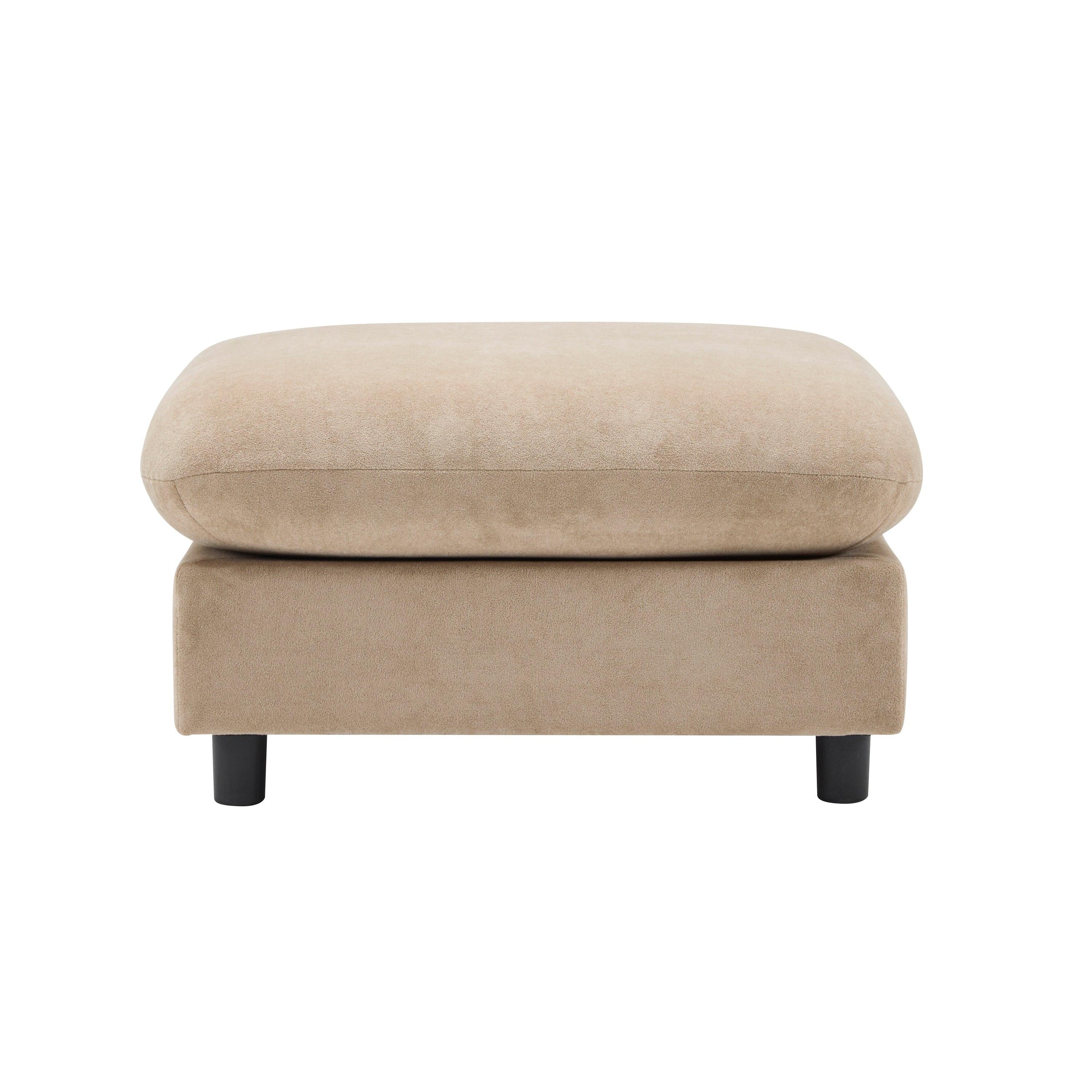 99 in. 4-Piece Modular Velvet Sectional Sofa with Ottoman.