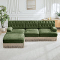 Modular Velvet Sectional Sofa for Living Room - Green.