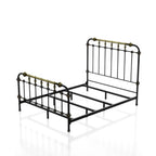 Antique Black King Size Bed with Gold Accents.