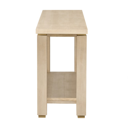 U_Style 62.9' Modern Minimalist Console Table, Solid Wood Entryway Sofa Table with Metal Accents, Built-in Shelf, for Living Room, Hallway (3 Colors: Black, Gray, Natural)