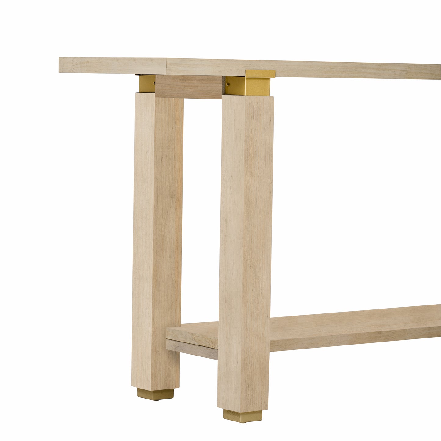 U_Style 62.9' Modern Minimalist Console Table, Solid Wood Entryway Sofa Table with Metal Accents, Built-in Shelf, for Living Room, Hallway (3 Colors: Black, Gray, Natural)