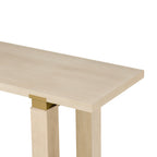 U_Style 62.9' Modern Minimalist Console Table, Solid Wood Entryway Sofa Table with Metal Accents, Built-in Shelf, for Living Room, Hallway (3 Colors: Black, Gray, Natural)