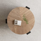 33'' Round Coffee Table with Hidden Storage for Small Spaces.