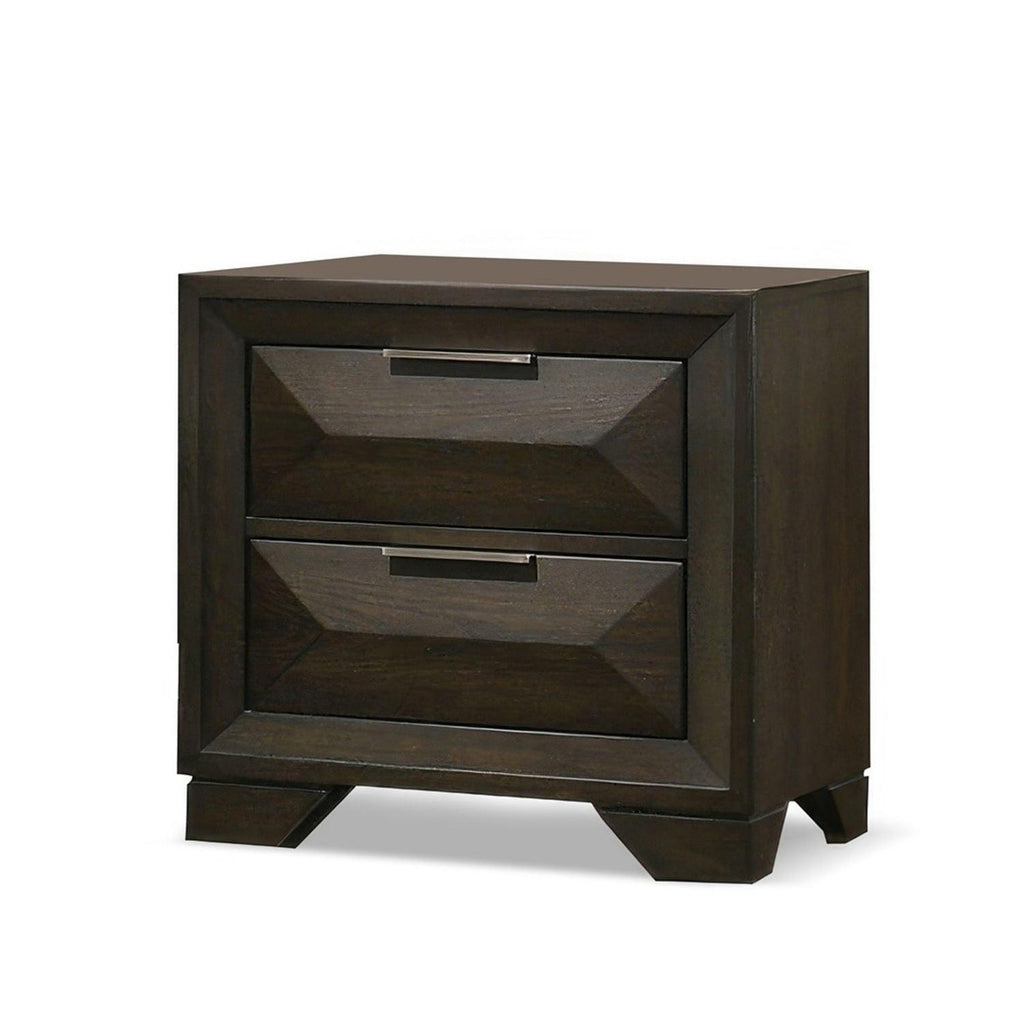 Espresso Finish 3PC Bedroom Set with Queen Bed & Nightstands.