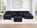 6-PC Modular Sectional Sofa Set with USB Cup Holder.