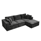 Modular Sectional Sofa Grey - Upholstered Couch for Living Room.