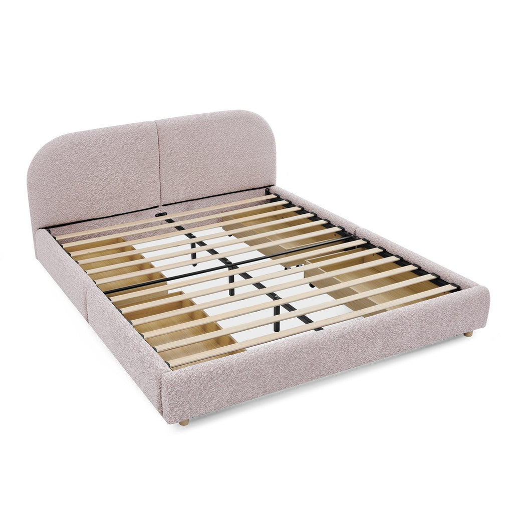 Queen Size Upholstered Bed Frame - Modern Minimalist Design.