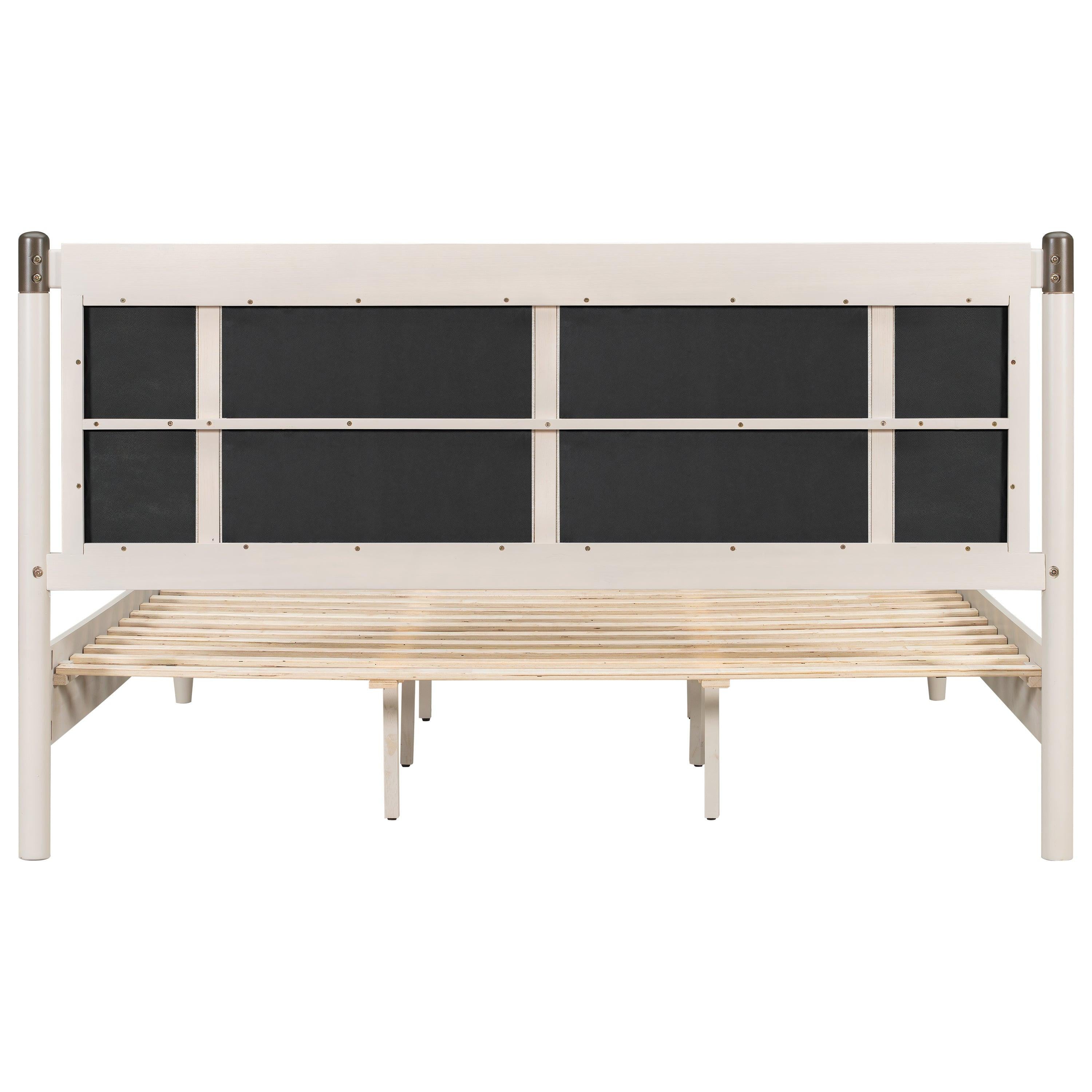 Solid Wood King Bed with Heavy Duty Support.