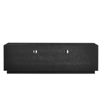 63' Mid-Century Modern TV Stand for TVs up to 75', Thick Sturdy Farmhouse Entertainment Cabinet, Media Console for Living Room, Louver Design & Solid Wood Drawers & Outlet Holes, Black