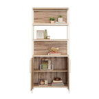 Brown Bookcase with Doors - 5 Shelves for Storage.