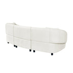 Curved Contemporary 3-Seater Sofa in Beige for Stylish Living.