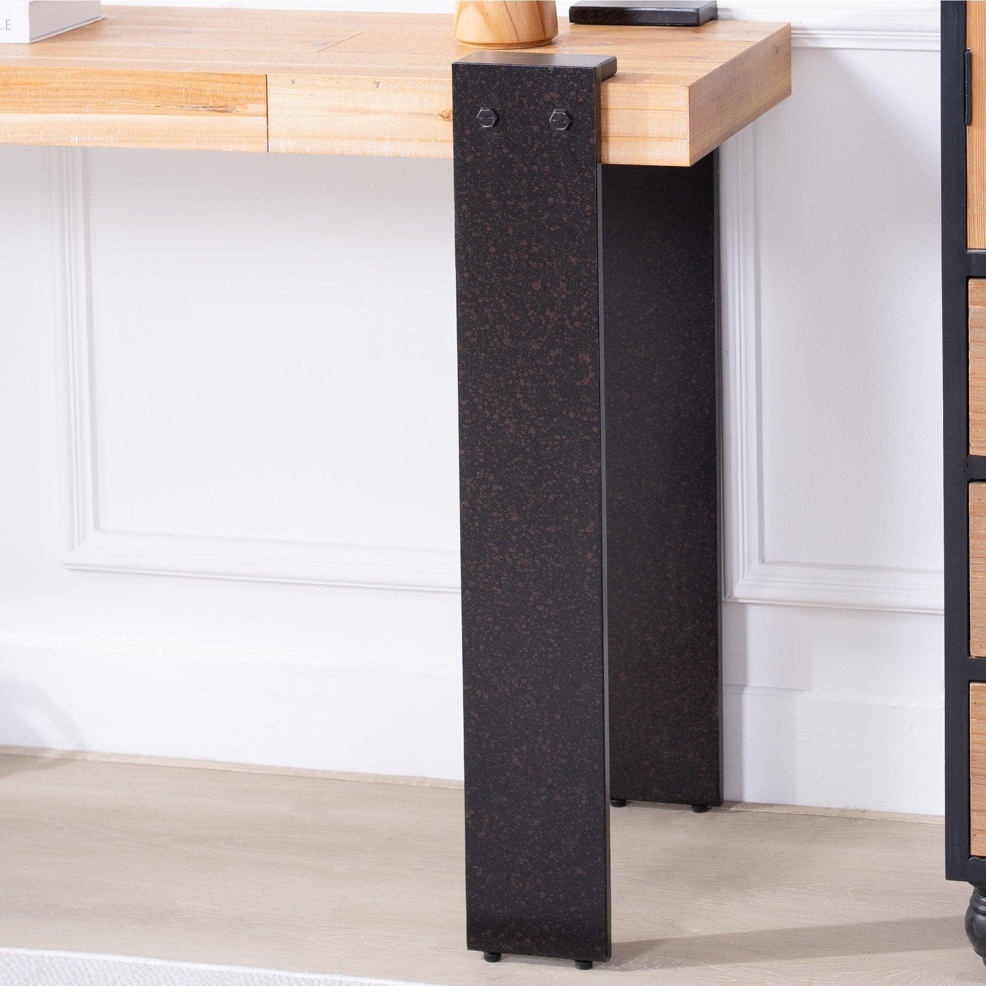 Rustic Industrial Console Table for Entryway & Living Rooms.