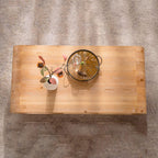 Light Wood Coffee Table with Open Storage for Living Rooms.