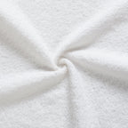 White Boucle Upholstered Bed - King Size with Solid Wood Frame.
