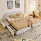 King Size Upholstered Bed Frame - Modern Minimalist Design.