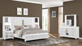 Abigale 4-Piece Queen Bedroom Set in White Wood with Footboard Storage