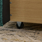 Queen Size Upholstered Bed Frame in Green.