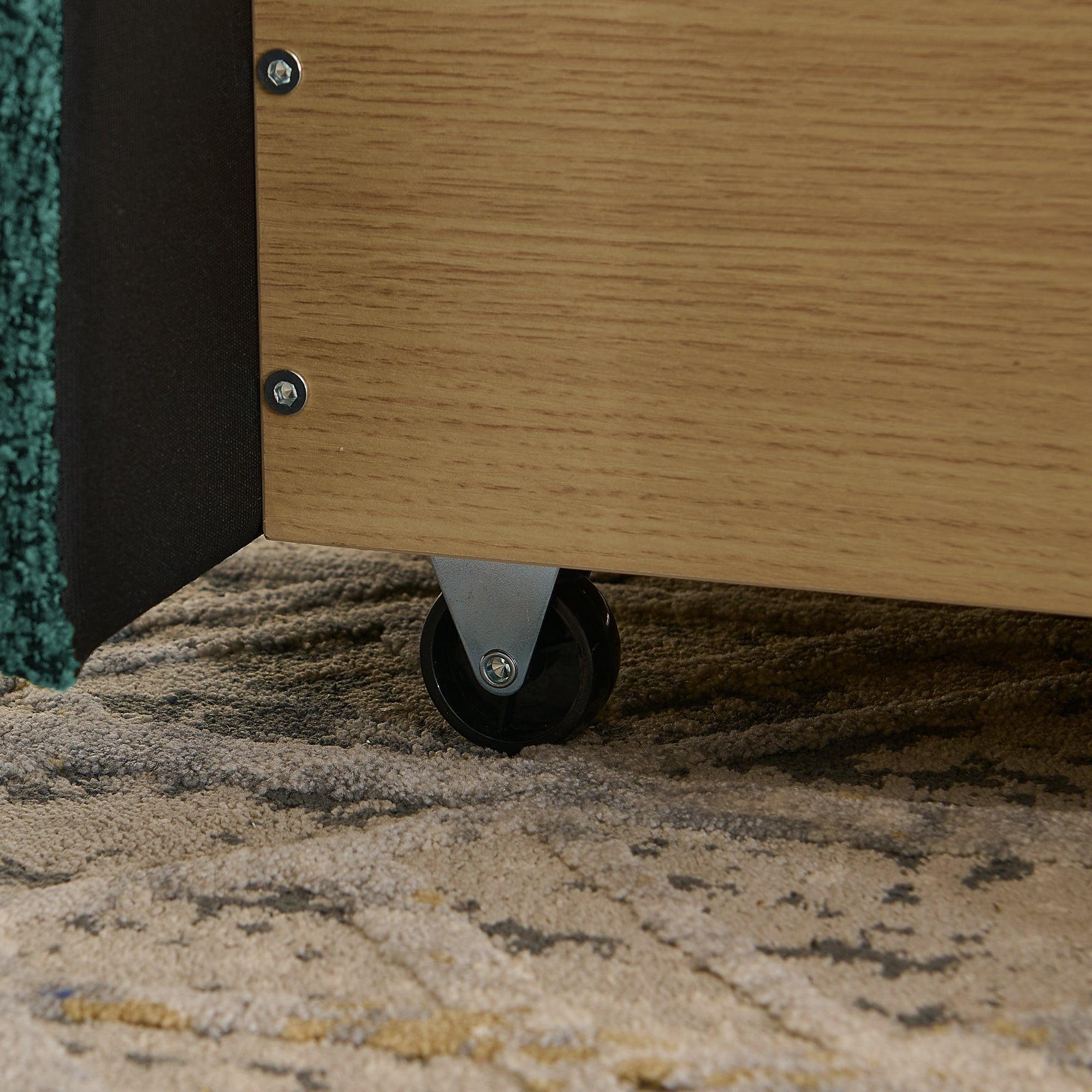 Queen Size Upholstered Bed Frame in Green.
