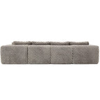 Modular Sectional Sofa Grey Bubble Velvet with Movable Ottomans.