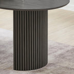 Venezia Oval Gray Oak Dining Table for 6 with Dual Base.