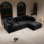 Modular Sectional Sofa Black - No Assembly Required.