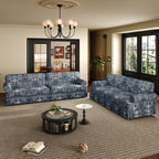 Luxuriously Comfortable Cloud Couch Blue Floral Sofa.