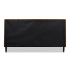 Aspen Vertical Tufted Headboard Platform Bed Set, King, Caramel Tan Brown Faux Leather.