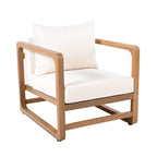 Outdoor Acacia Wood Lounge Chair with Oversized Cushion Set.