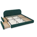 King Size Upholstered Bed Frame in Green - Modern Design.